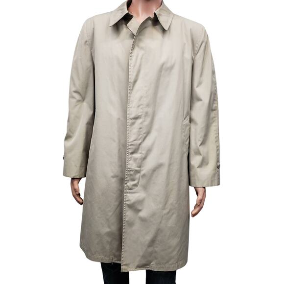 Vintage Clipper Mist All Weather Trench Coat Removable Fur Lined Iconic 44 R - Picture 1 of 11